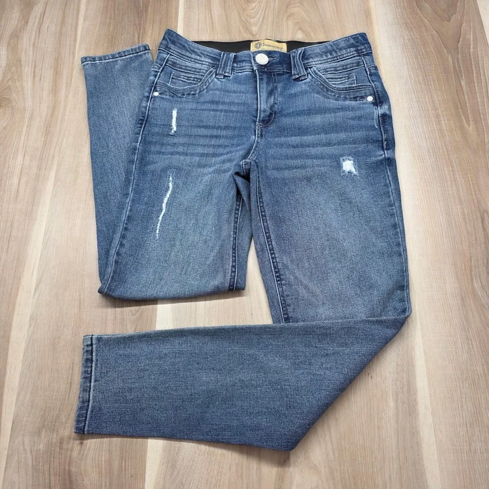 Democracy Absolution Skinny Jeans Distressed Stretch Denim Size 4 Blue Womens - Picture 1 of 10